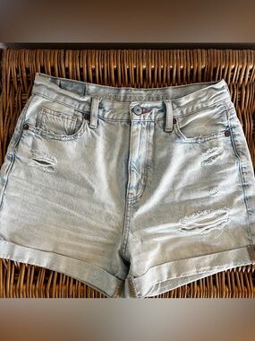American Eagle Outfitters Light Wash Distressed Denim Shorts